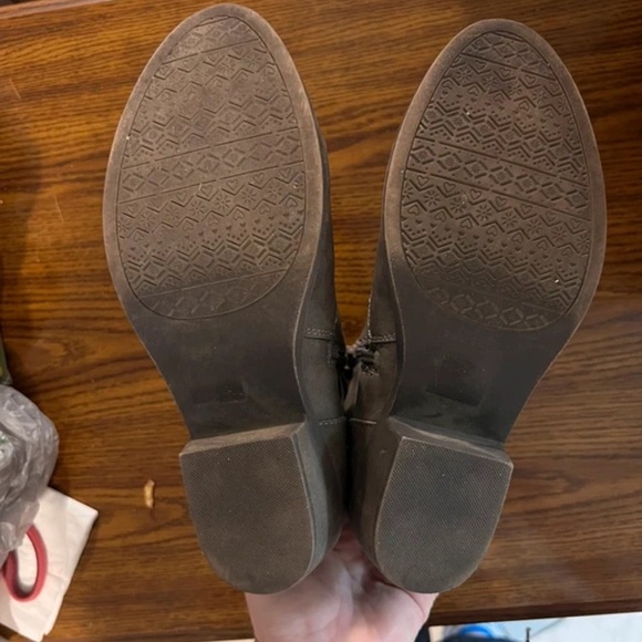 pop Taupe Slouch Ankle Boots with Decorative Straps - Picture 6 of 8